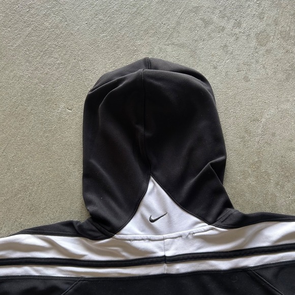 Vintage Y2K Nike Sweatshirt Size XL Black Full Zip Hoodie Swoosh Logo Track - Picture 5 of 8